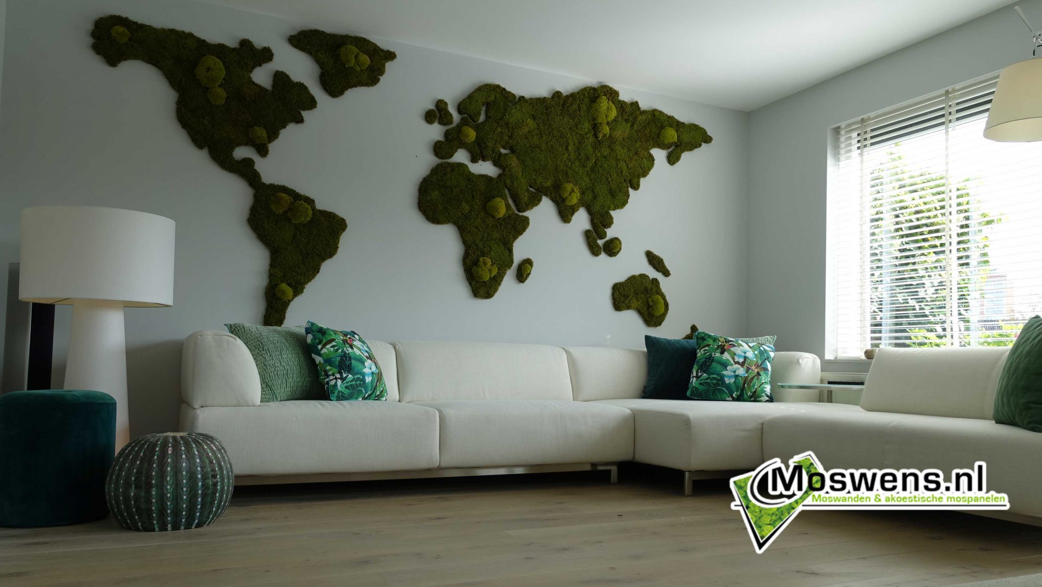 Wereldkaart van mos Moswens | Mosschilderijen,