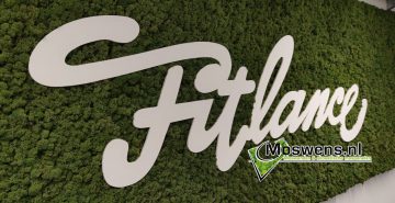 Moswand met logo Fitlance