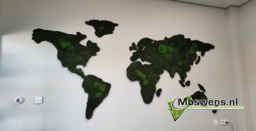 Wereldkaart mos moskaart moswereld