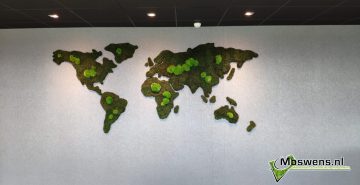 wereldkaart van mos